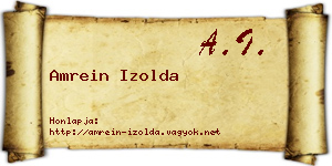 Amrein Izolda névjegykártya